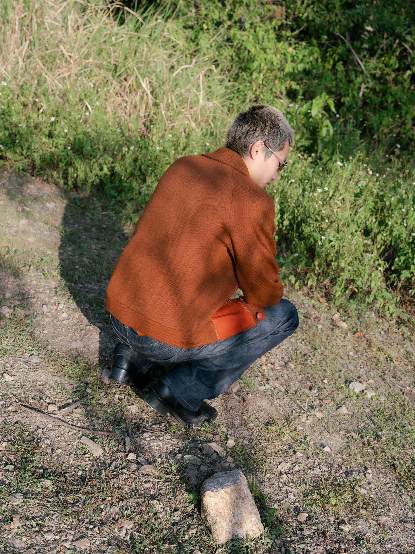 1950-60s Orlon Acrylic Mix Suede Shawl Collar Cardigan
