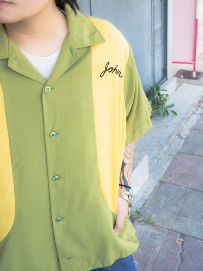 1950s "KING LOUIE" McDonald's Chainstitched Two-Tone Bowling Shirt