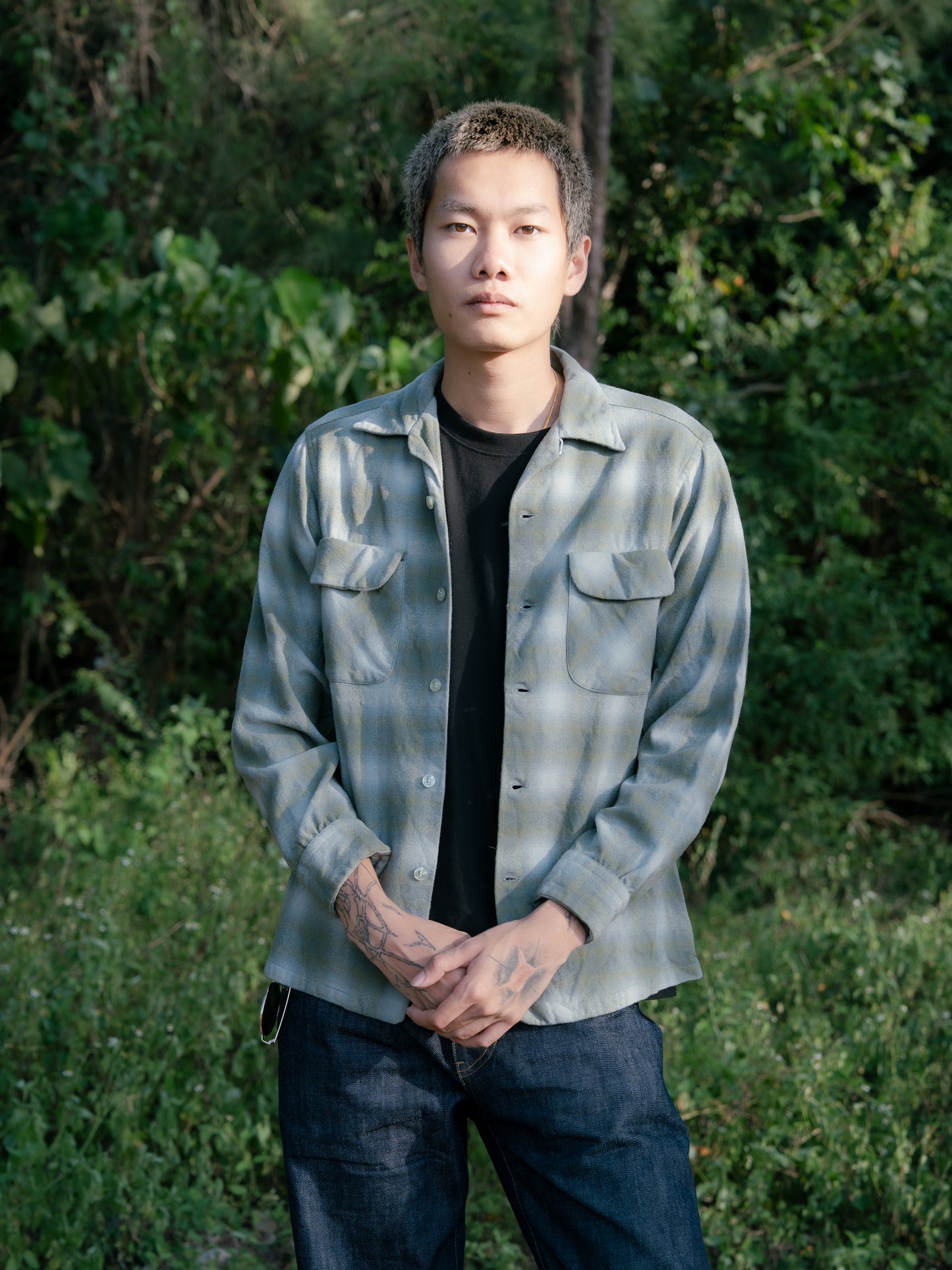 Mid 1960s "PENDLETON" Wool Plaid Board Shirt