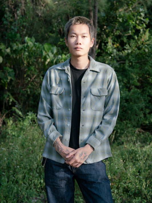 Mid 1960s "PENDLETON" Wool Plaid Board Shirt