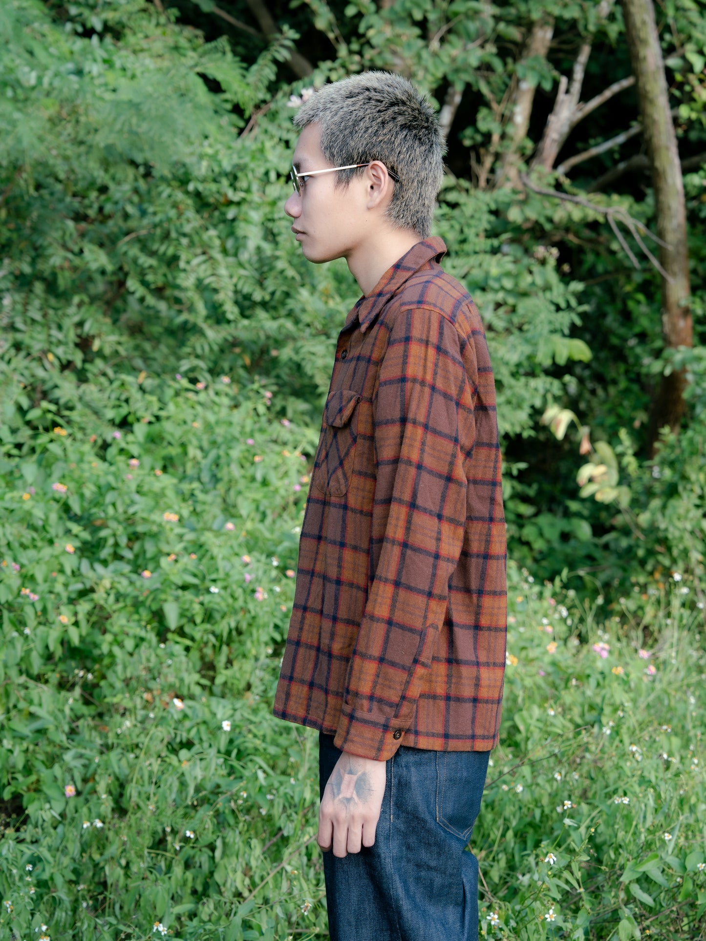 Late 1960s "PENDLETON" Wool Plaid Board Shirt