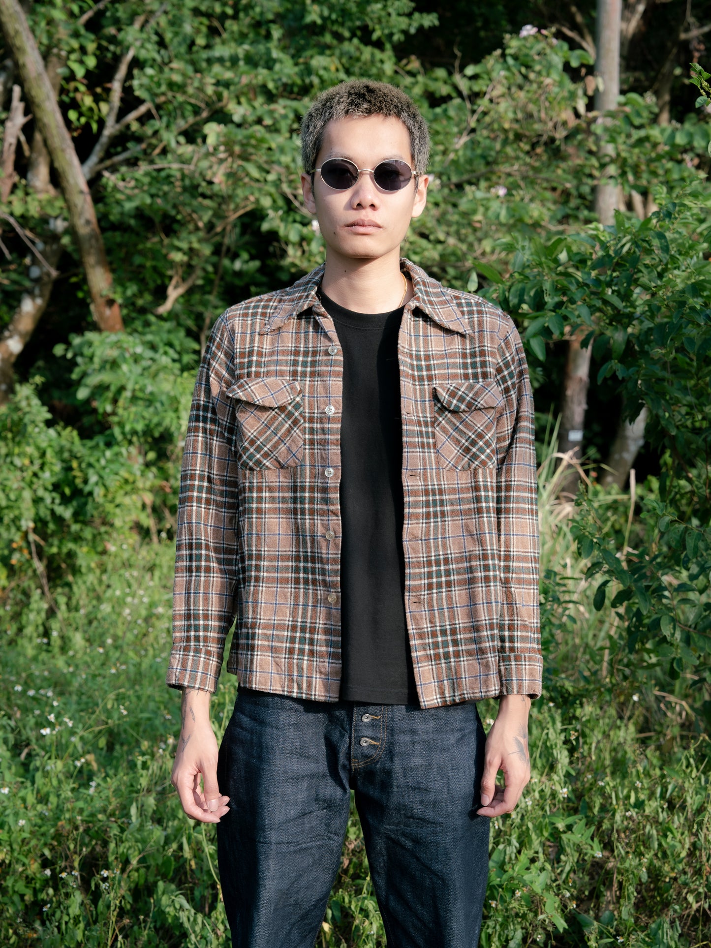 1970s "PENDLETON" Wool Plaid Board Shirt