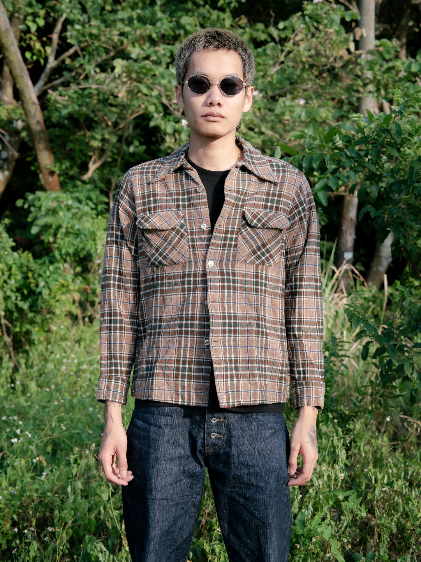 1970s "PENDLETON" Wool Plaid Board Shirt