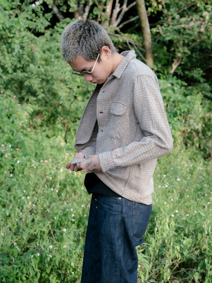 1970s "PENDLETON" Wool Houndstooth Board Shirt