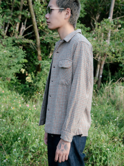 1970s "PENDLETON" Wool Houndstooth Board Shirt