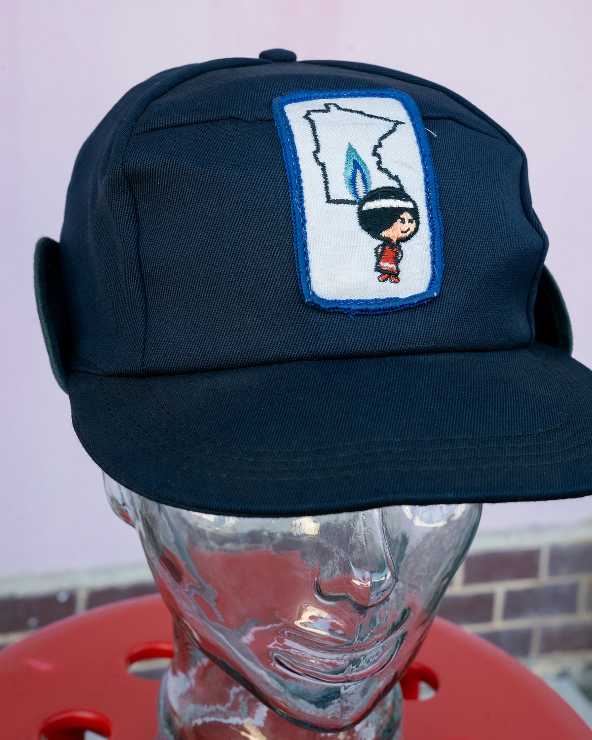 1960s-1970s ACWA Union Made Minneapolis Gas Light Company Mascot Minni Quilted Lining Earflap Cap