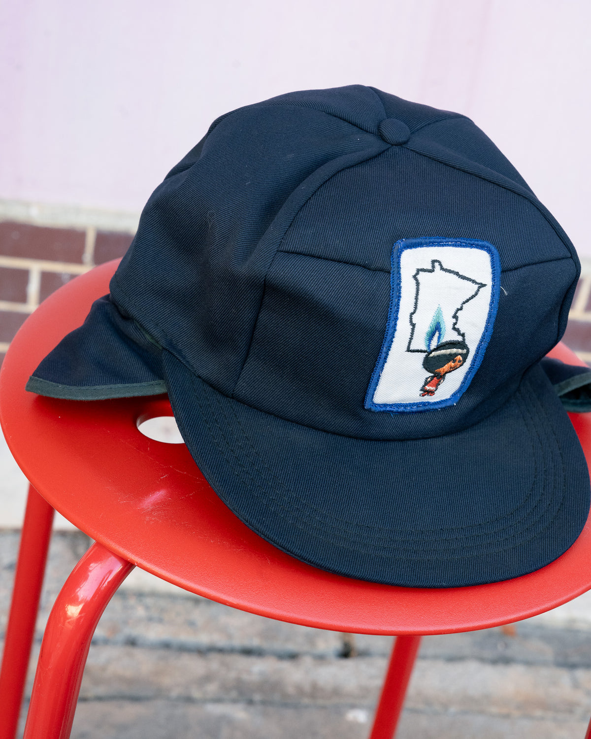 1960s-1970s ACWA Union Made Minneapolis Gas Light Company Mascot Minni Quilted Lining Earflap Cap
