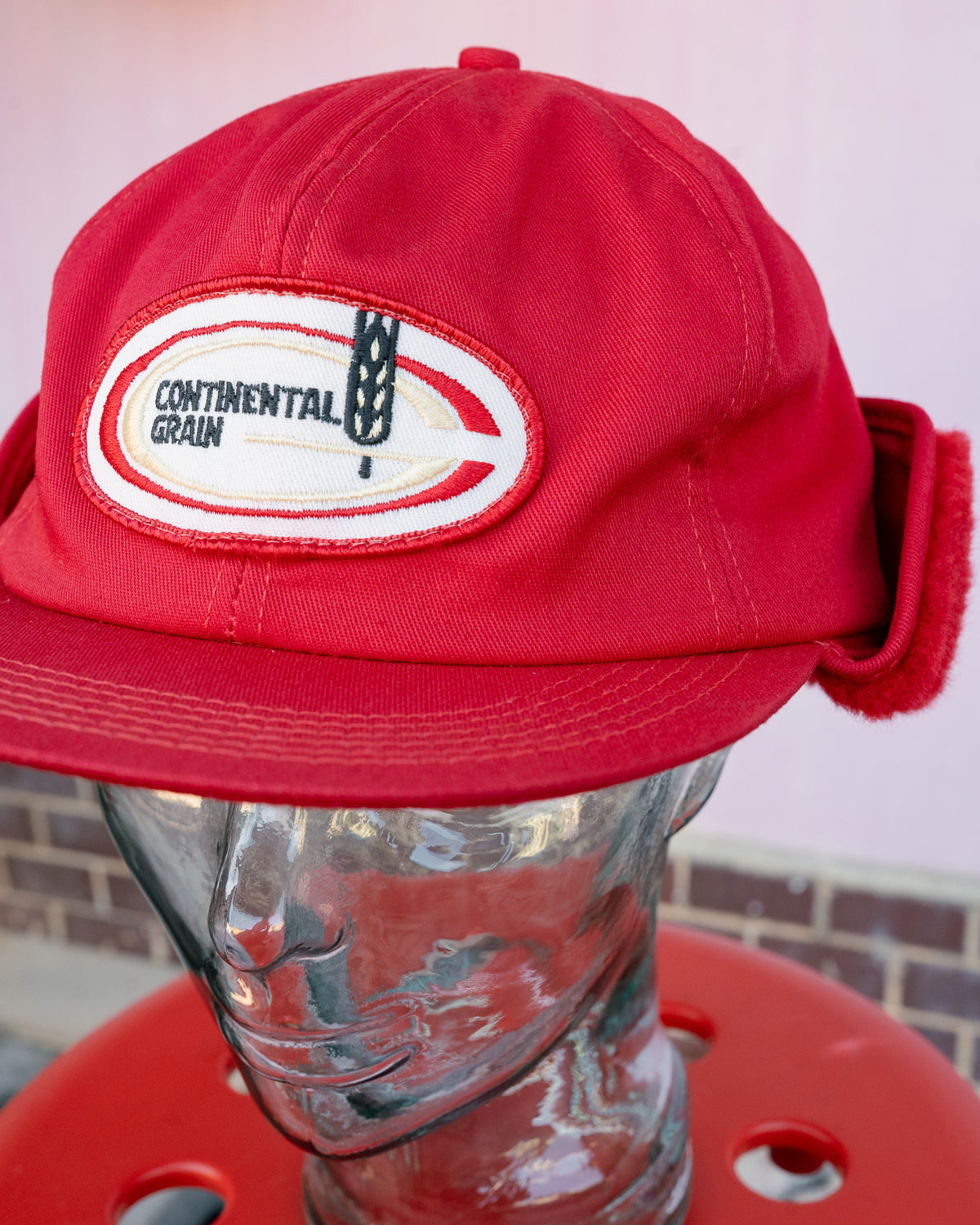 1980s "K-BRAND" Continental Grain Sherpa Earflap Cap