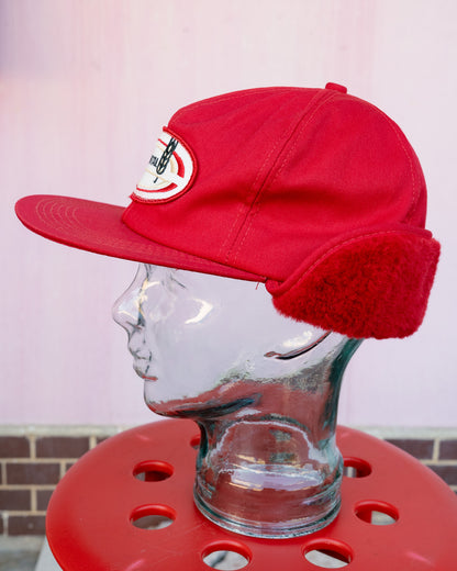 1980s "K-BRAND" Continental Grain Sherpa Earflap Cap