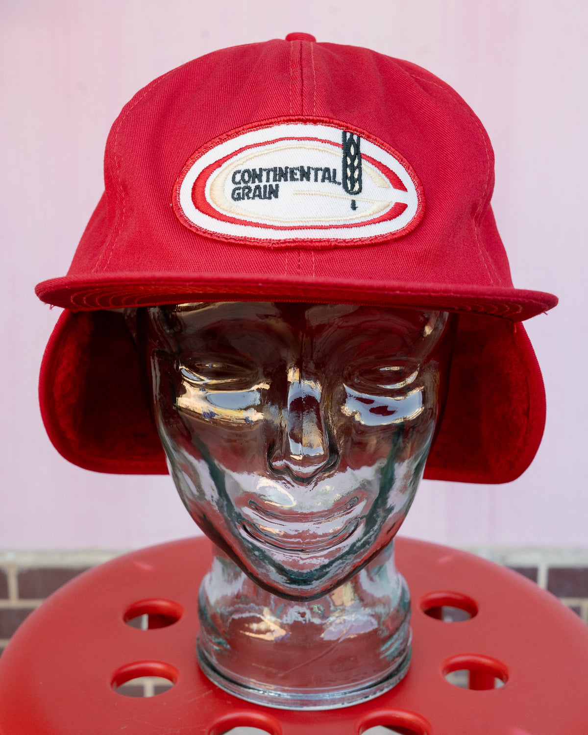 1980s "K-BRAND" Continental Grain Sherpa Earflap Cap