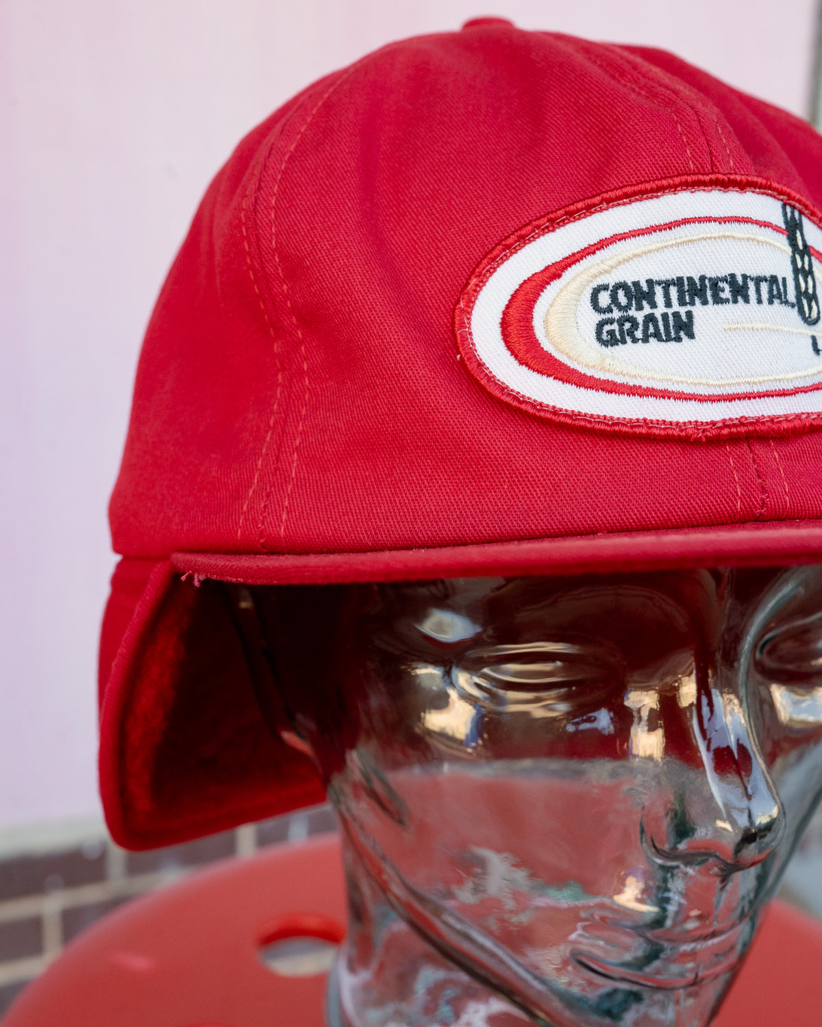 1980s "K-BRAND" Continental Grain Sherpa Earflap Cap
