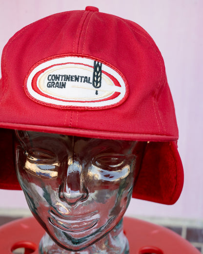 1980s "K-BRAND" Continental Grain Sherpa Earflap Cap