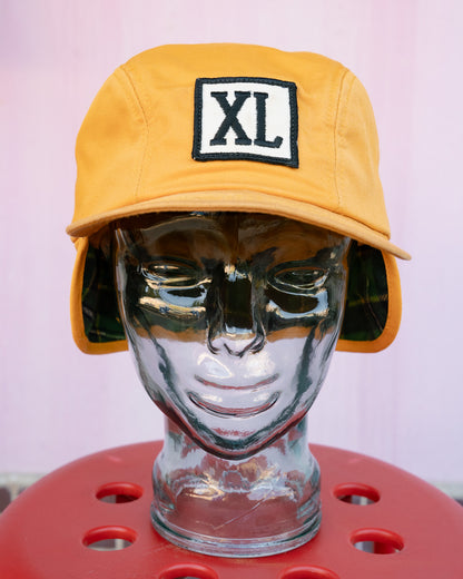 1980s "K-PRODUCTS" XL Plaid-Lined Earflap Cap