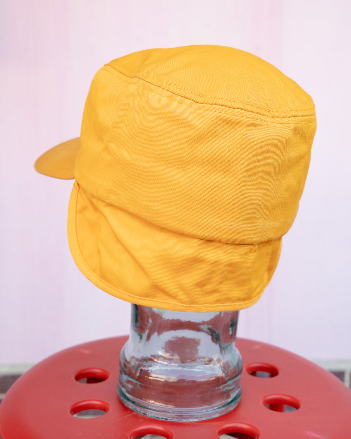 1980s "K-PRODUCTS" XL Plaid-Lined Earflap Cap