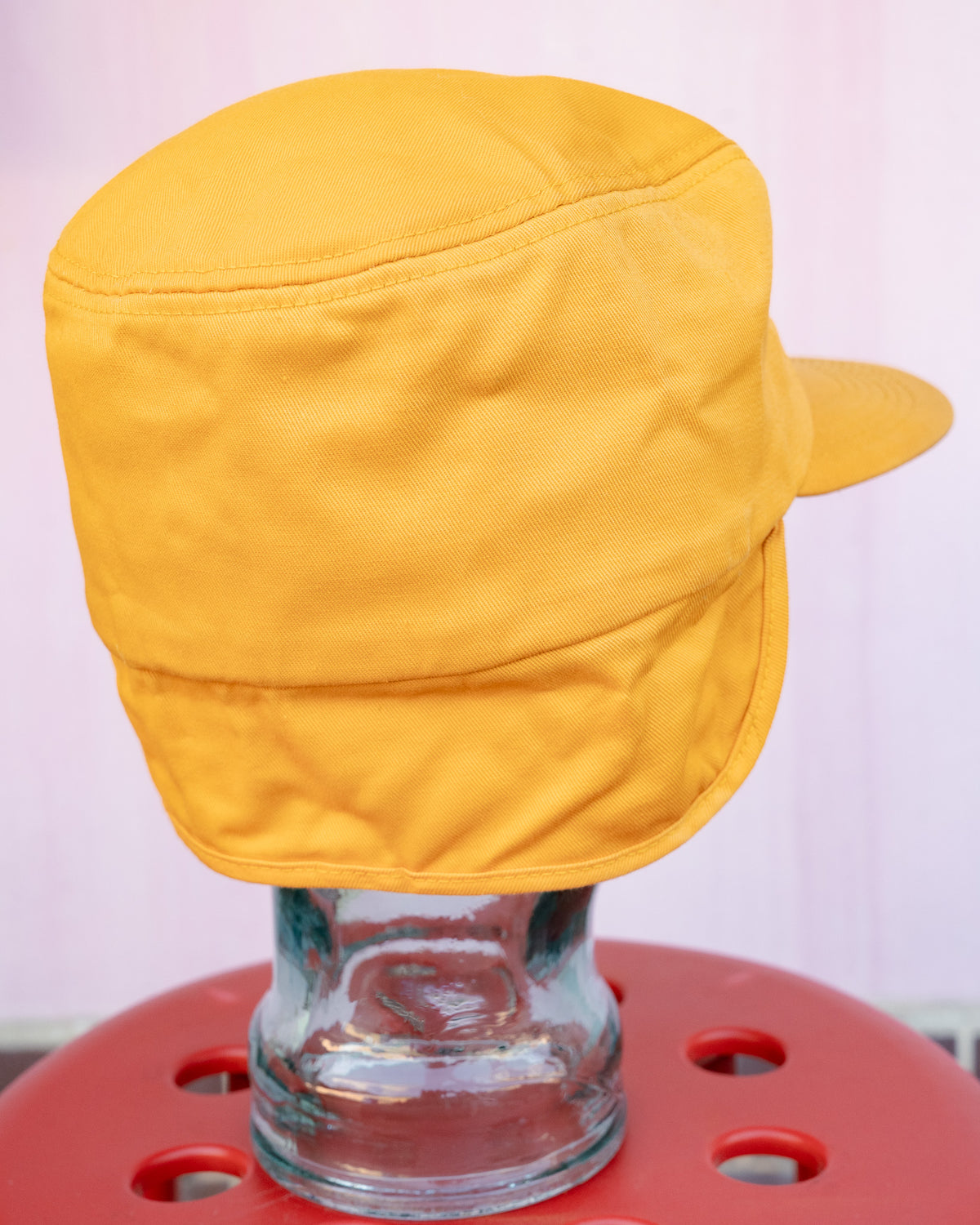 1980s "K-PRODUCTS" XL Plaid-Lined Earflap Cap