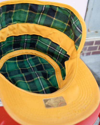 1980s "K-PRODUCTS" XL Plaid-Lined Earflap Cap