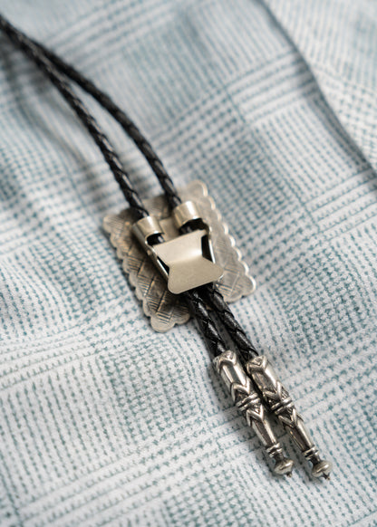 1970-80s Onyx & Silver Bolo Tie