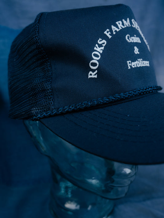 1990s “OTTO" ROOKS FARM SERVICE INC. Grain & Fertilizer Mesh Back Trucker Hat