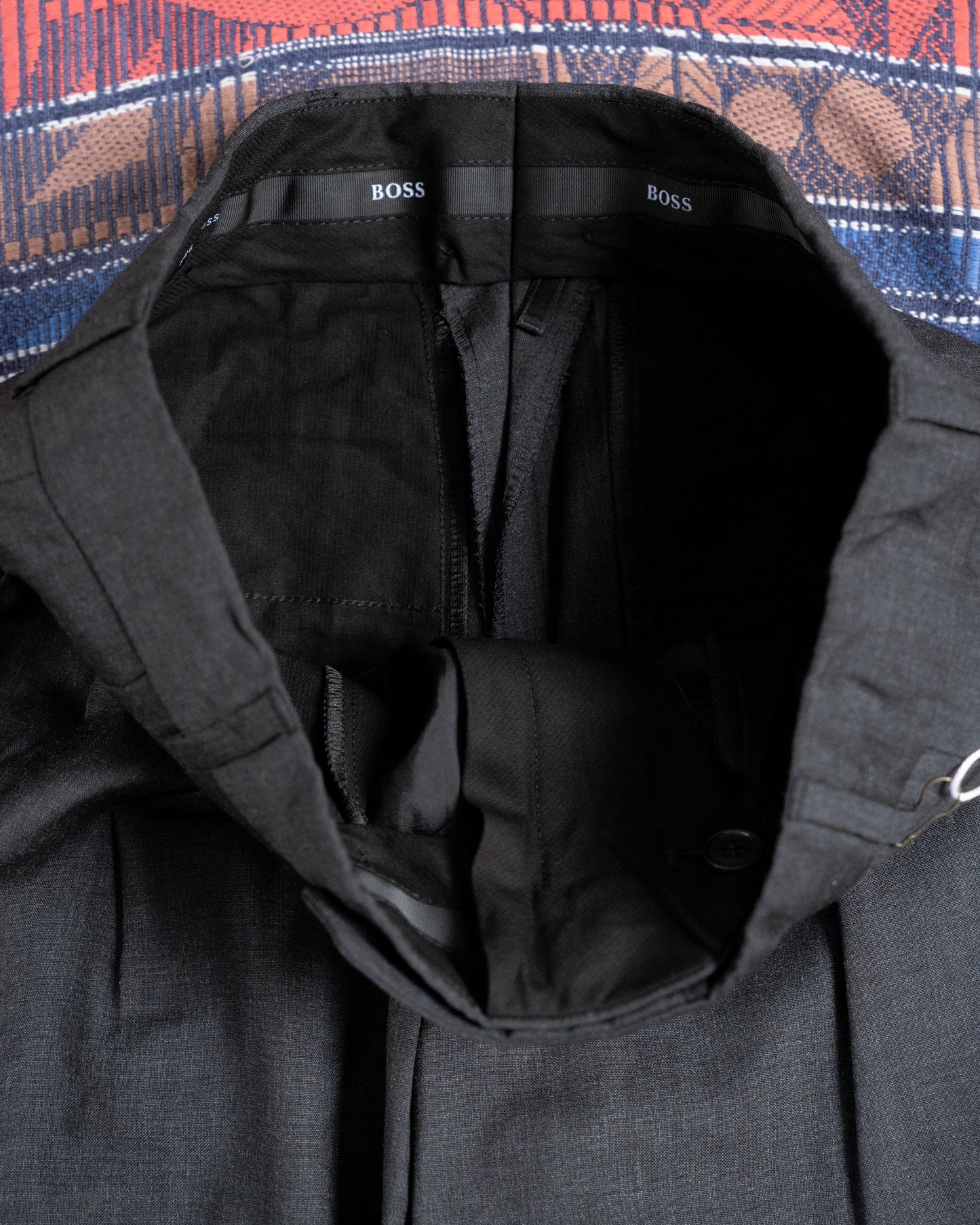 "HUGO BOSS" Lopez Pleated Wool Dress Pants
