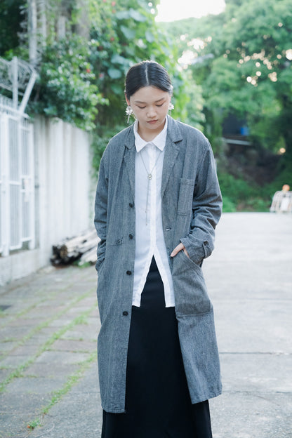 1960s "HEP" French Salt & Pepper Atelier Coat