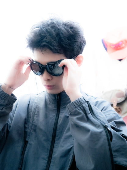 1970s Japanese Plastic Sunglasses with Leather Side Shields