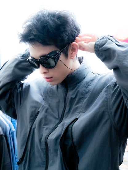 1970s Japanese Plastic Sunglasses with Leather Side Shields