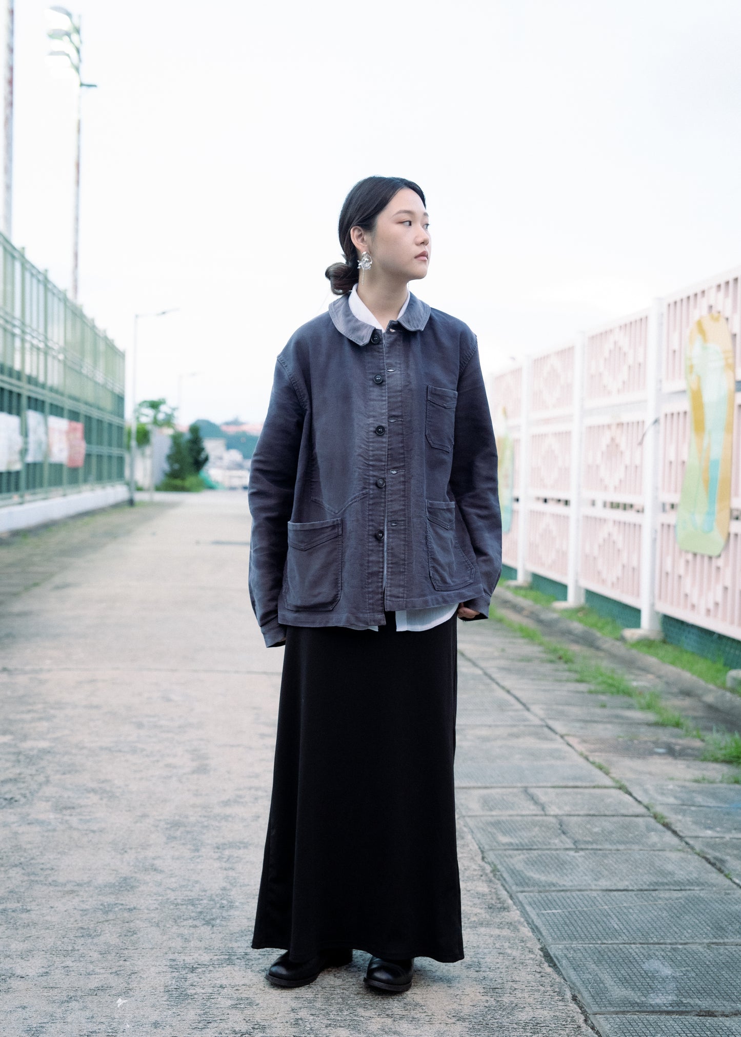 1950s French ”LE BEAU-FORT“ Black Moleskin Work Jacket