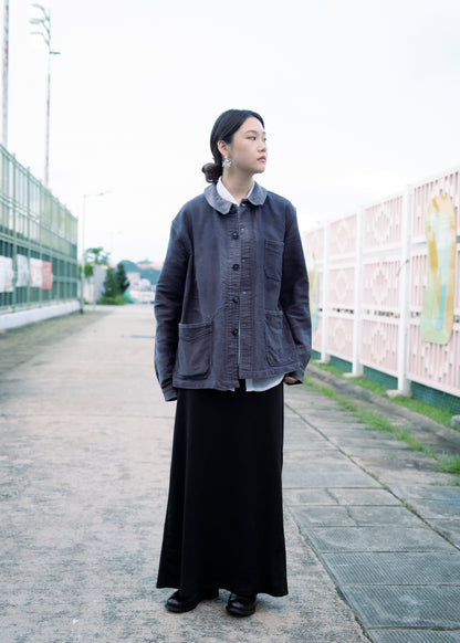 1950s French ”LE BEAU-FORT“ Black Moleskin Work Jacket