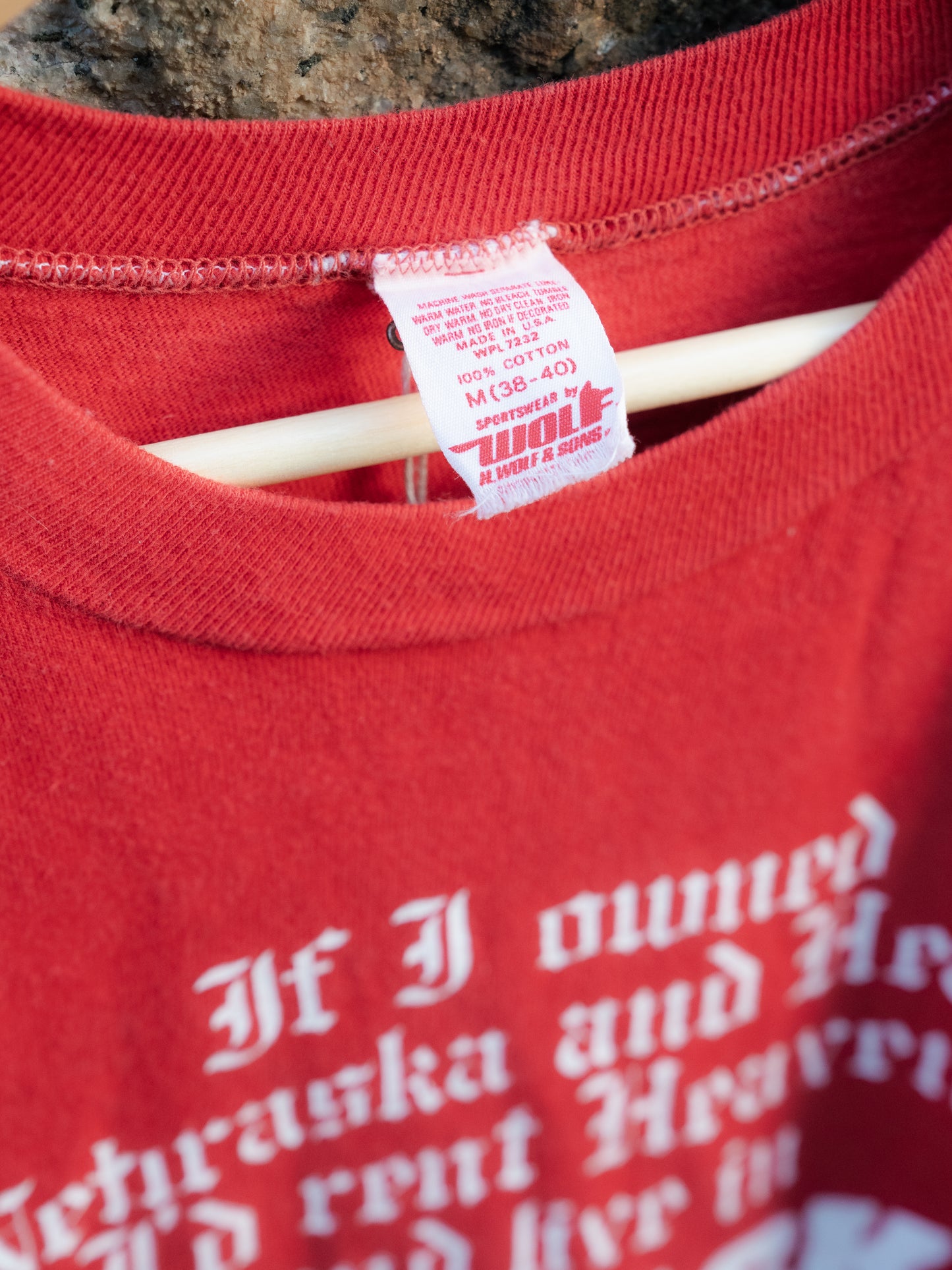 1980s "H.WOLF & SONS" Nebraska Print Tee