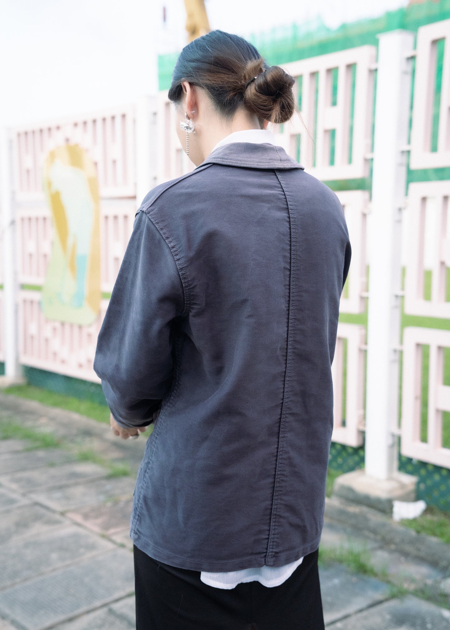 1950s French ”LE BEAU-FORT“ Black Moleskin Work Jacket