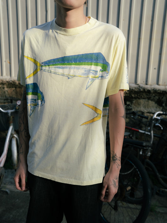 Late 1980s "HANES" Marathon Dolphin Scramble Graphic Tee