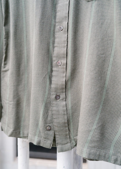 1990s "DAKS" Houndstooth LS Button-Up Shirt