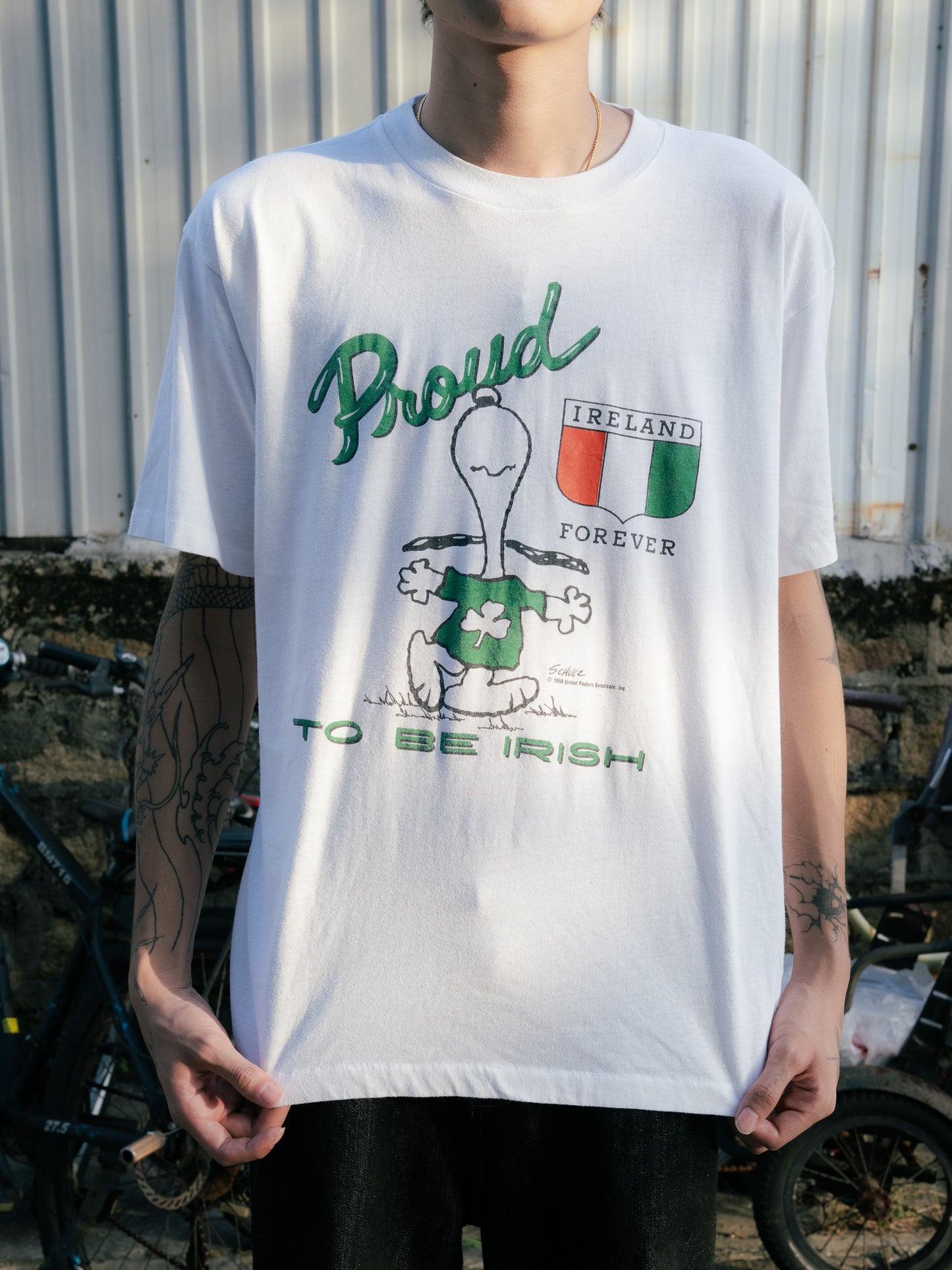 1970-80s "ARTEX" Snoopy Proud to be Irish Tee