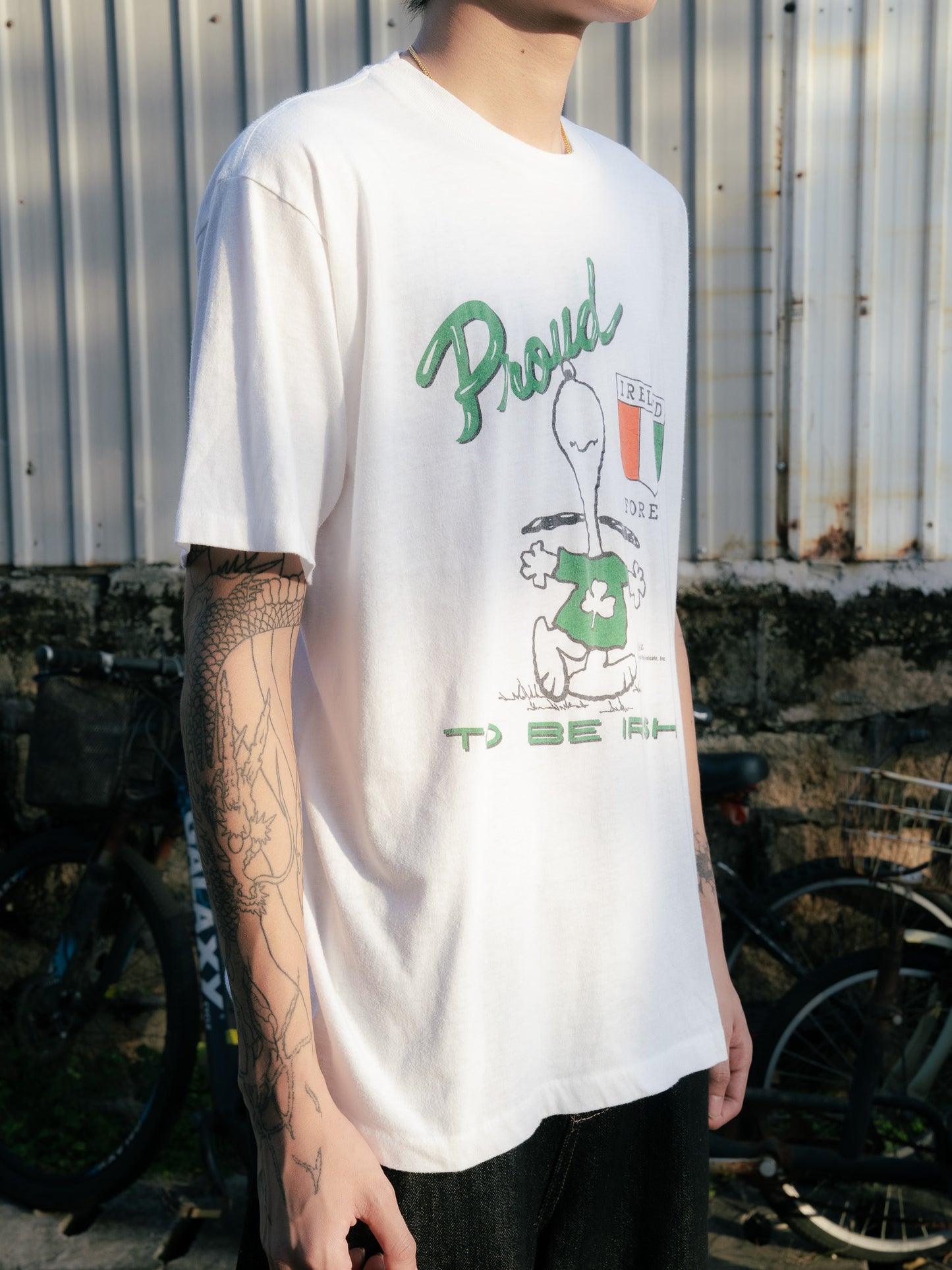 1970-80s "ARTEX" Snoopy Proud to be Irish Tee
