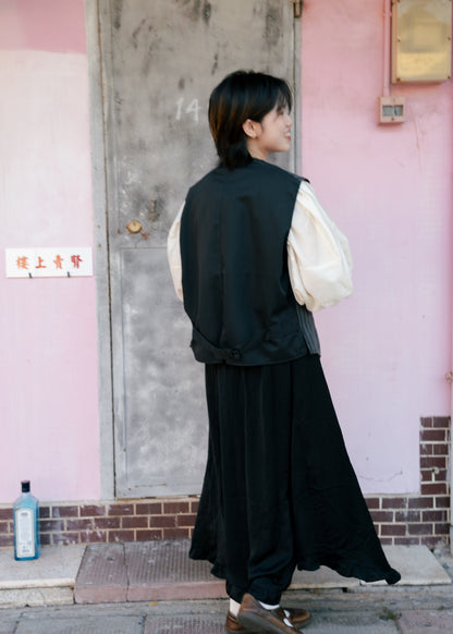 1950s French Striped Cotton Work Gilet