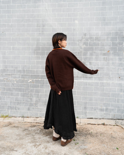 1960-70s Suede Mix Orlon Acrylic Zip Up Cardigan