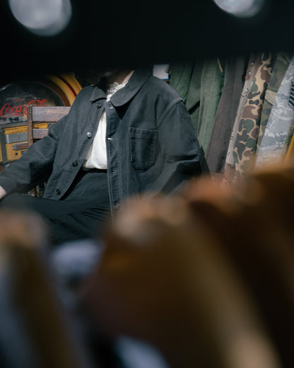 1950s French ”Le Populaire“ Black Moleskin Jacket