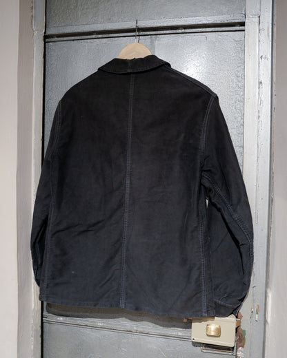 1950s French ”Le Populaire“ Black Moleskin Jacket