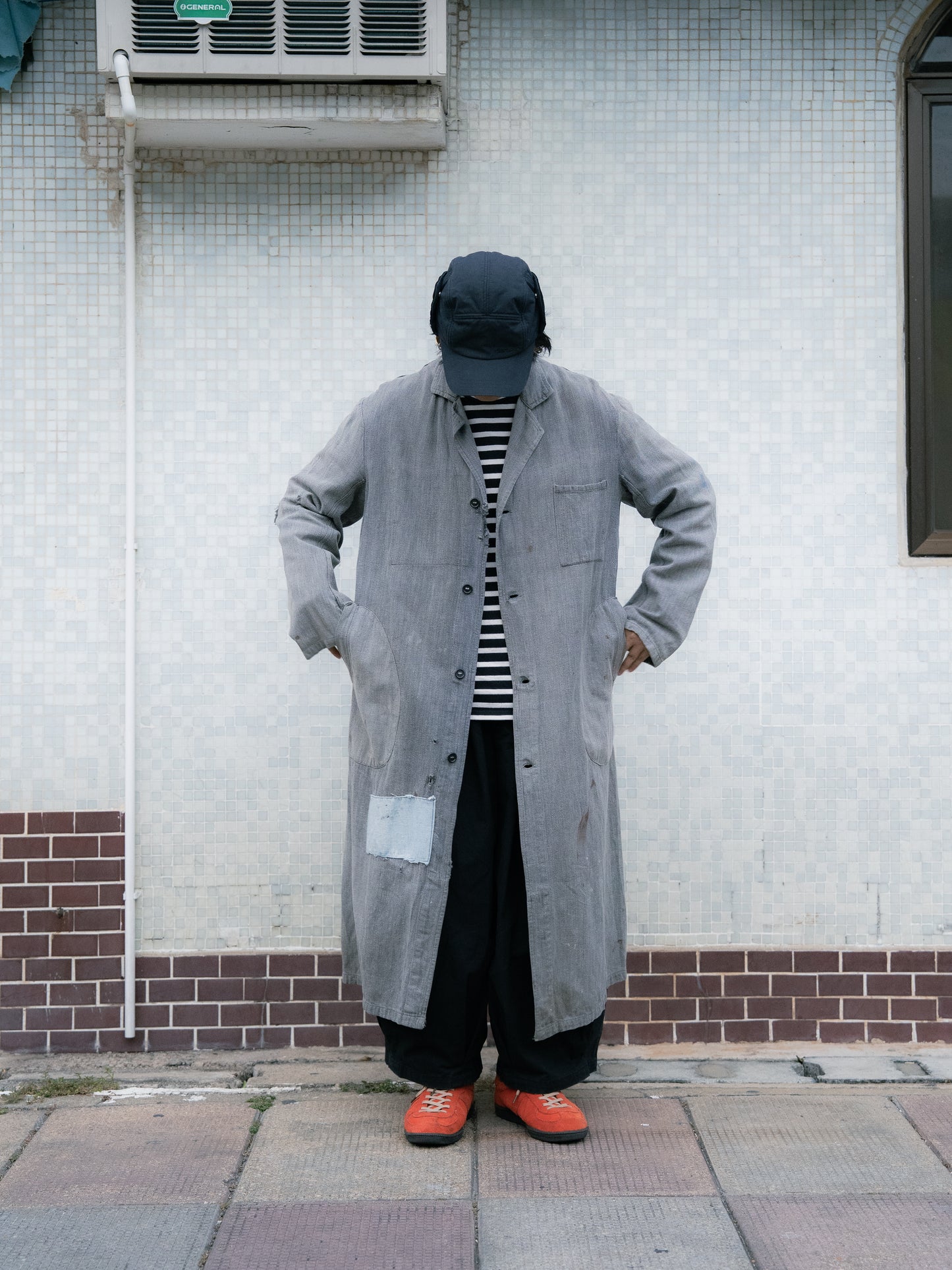 1950-60s French "Bernard Jalais" Black Chambray Atelier Coat