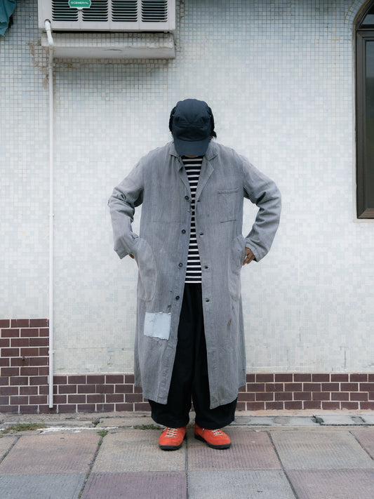 1950-60s French "Bernard Jalais" Black Chambray Atelier Coat