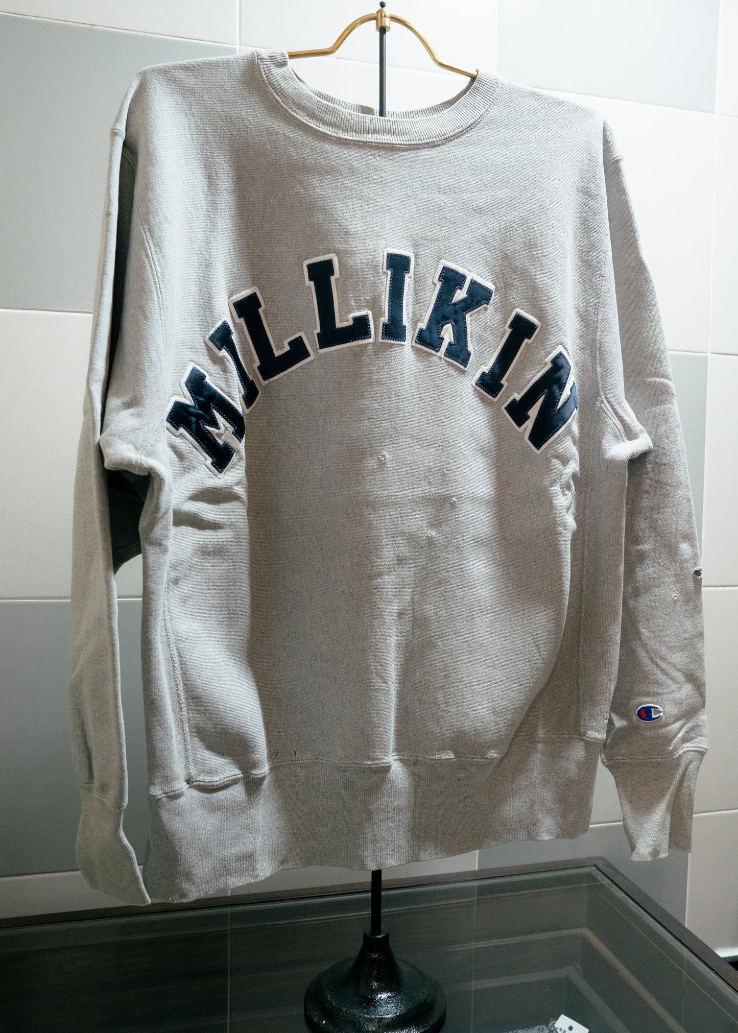 1990s "CHAMPION" MILLIKIN Embroidered Reverse Weave Sweatshirt