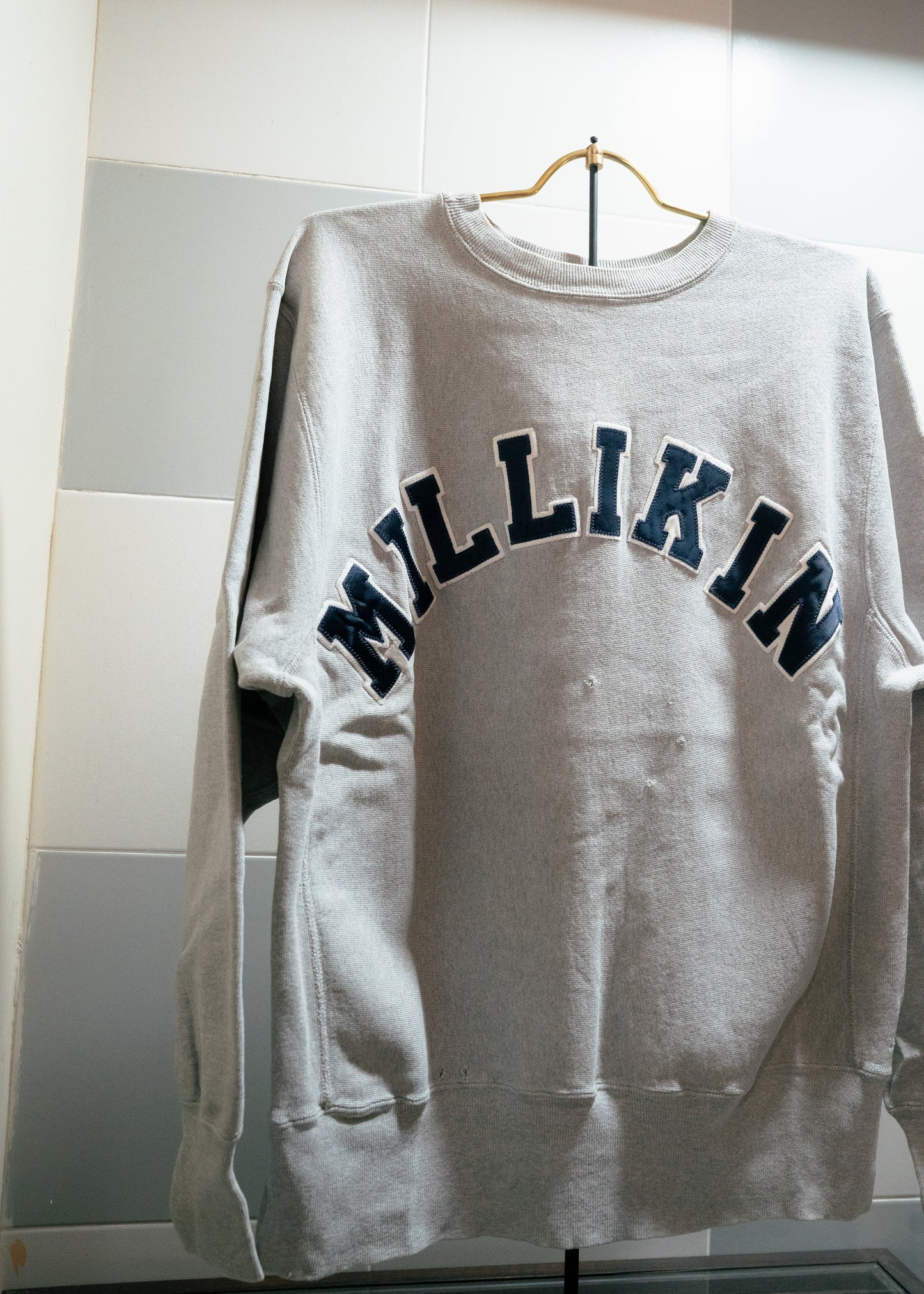 1990s "CHAMPION" MILLIKIN Embroidered Reverse Weave Sweatshirt