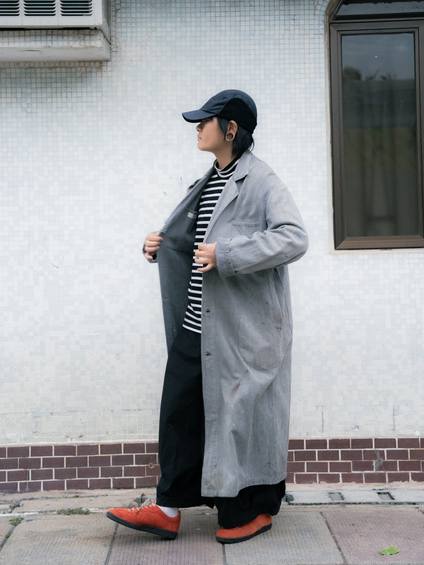 1950-60s French "Bernard Jalais" Black Chambray Atelier Coat