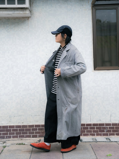 1950-60s French "Bernard Jalais" Black Chambray Atelier Coat