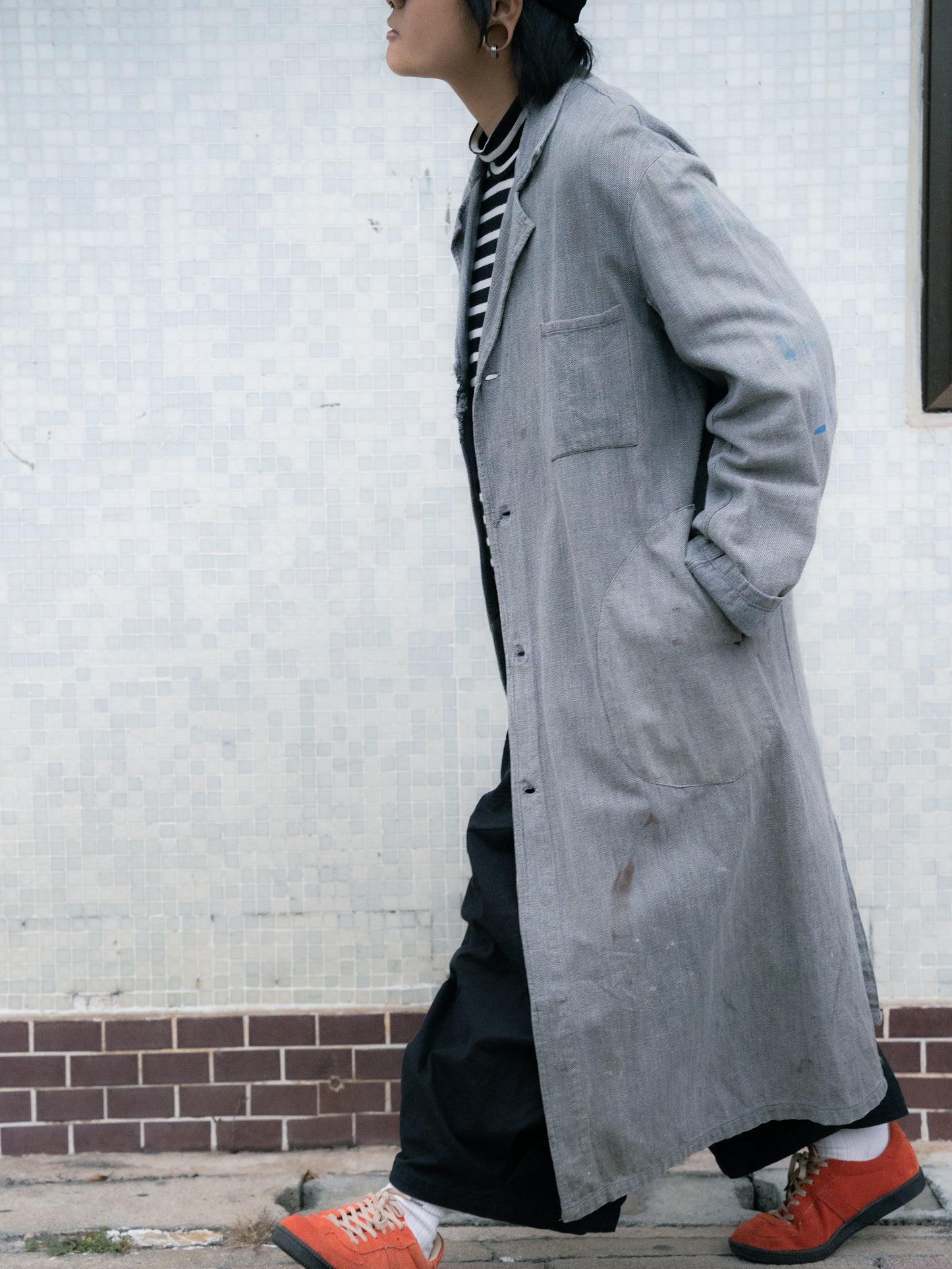 1950-60s French "Bernard Jalais" Black Chambray Atelier Coat