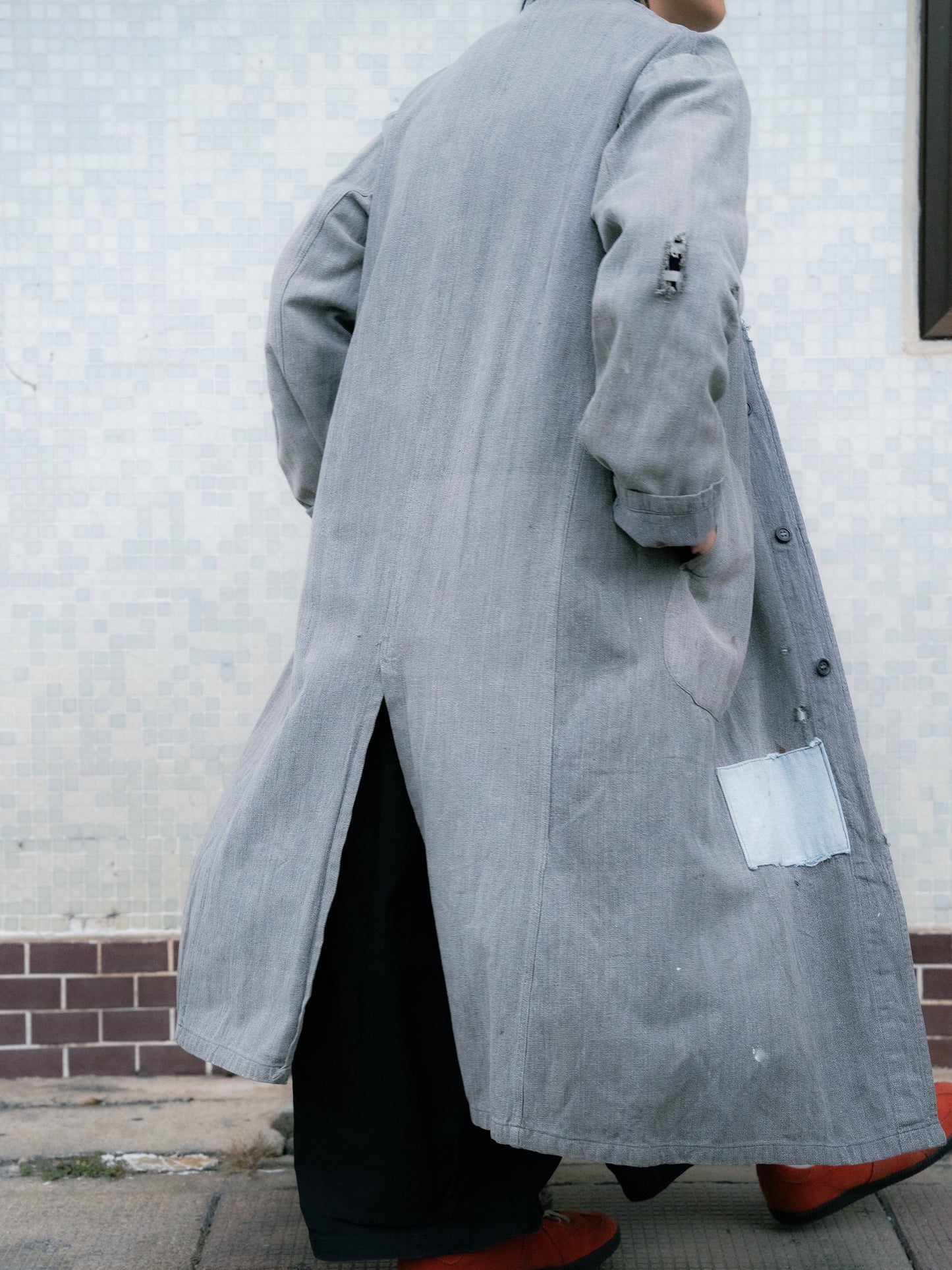 1950-60s French "Bernard Jalais" Black Chambray Atelier Coat