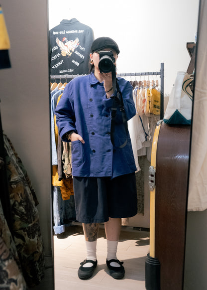 1950-60s French Cotton Twill Double Breasted Work Jacket