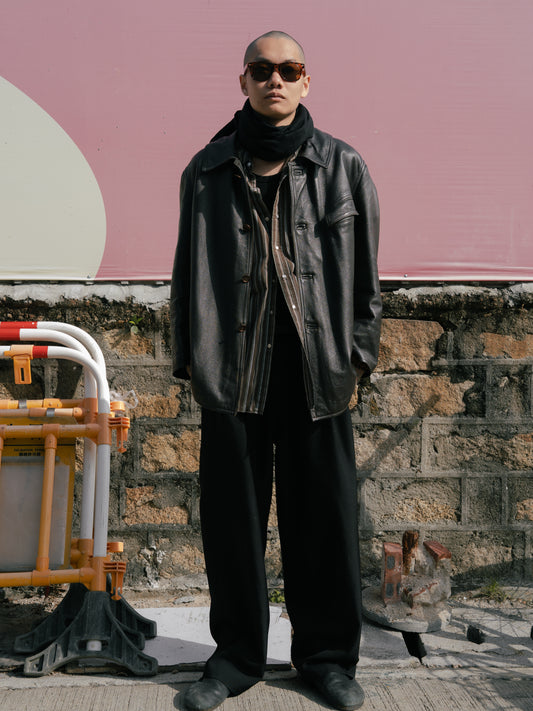 1970's French EDF Leather Jacket - Dark Brown