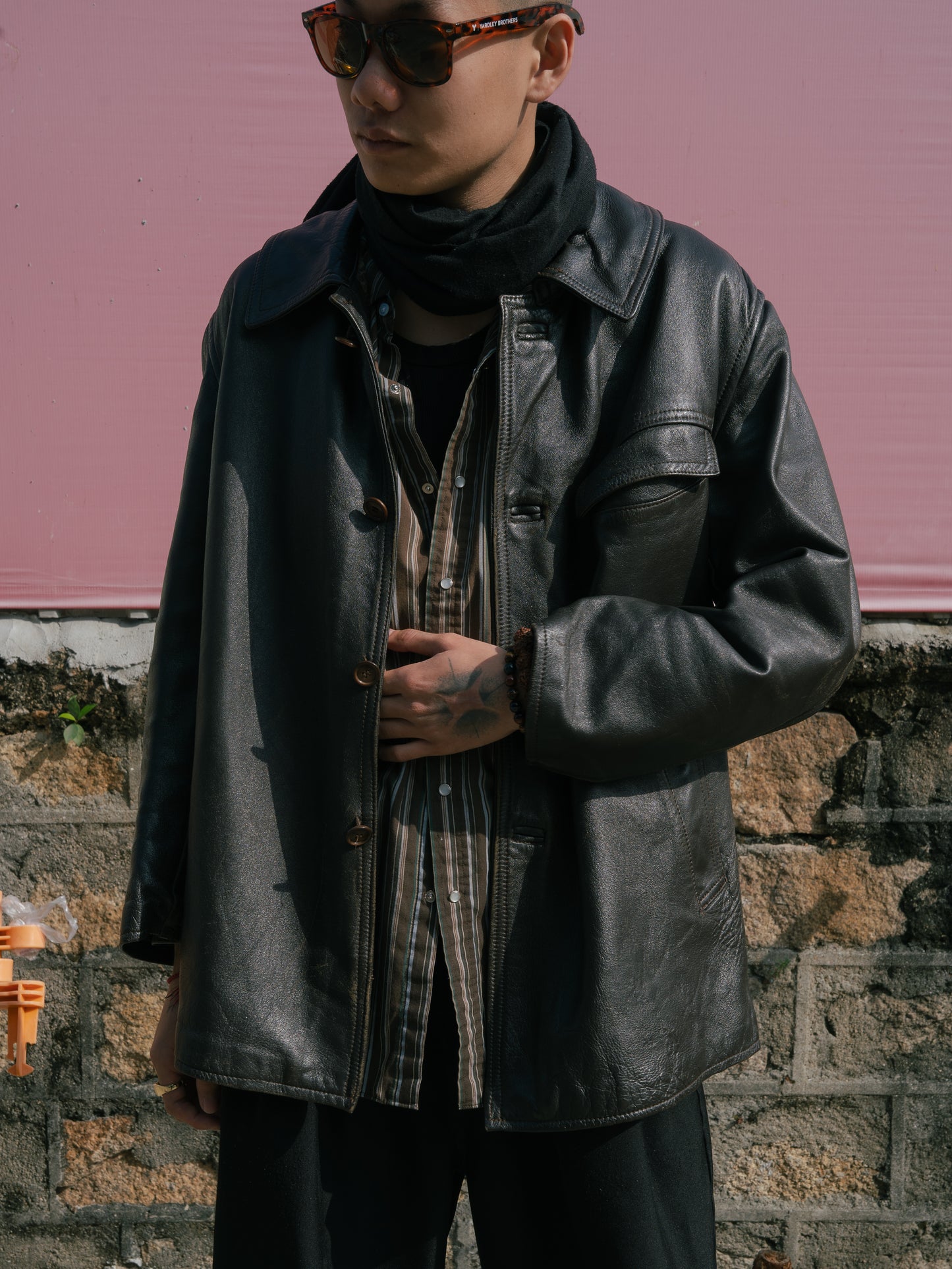 1970's French EDF Leather Jacket - Dark Brown