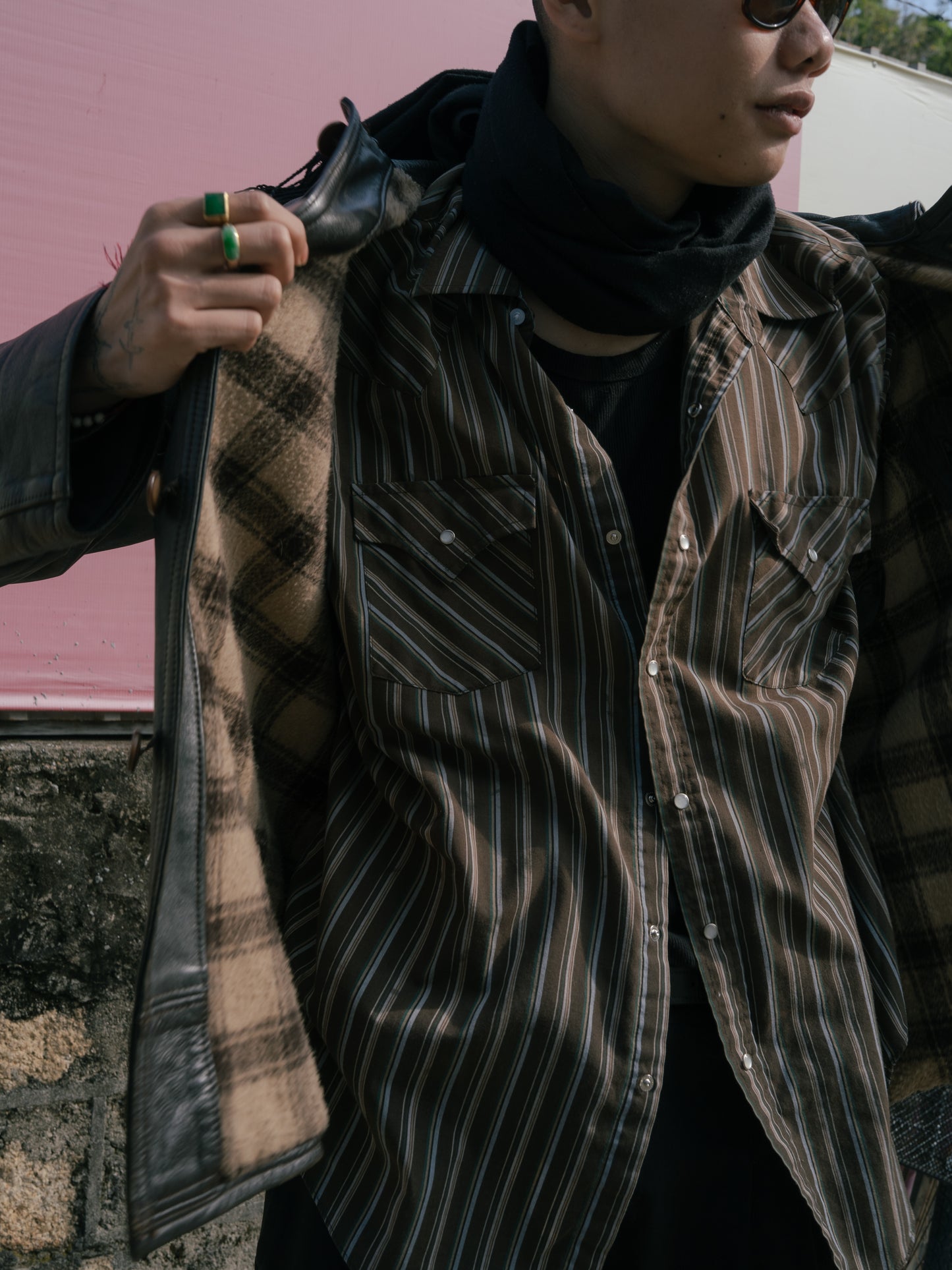 1970's French EDF Leather Jacket - Dark Brown